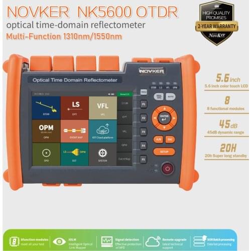 NOVKER NK5600 OTDR Multi-Function Optical Time Domain Reflectometer 1310nm/1550nm 30/32DB 100km With VFL OPM Light Source