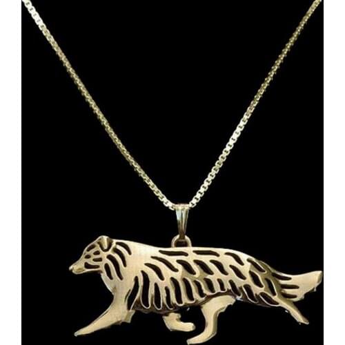 Fashion Lovers Alloy Dog Shaped Necklaces Womens Border Collie Pendant Necklaces Drop Shipping
