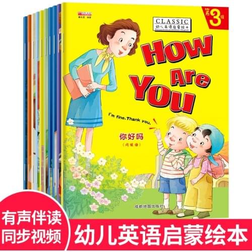 New 10 Books/Set English Picture Book Reading English Enlightenment Story Bilingual Picture Book for Children Age 2-6 Years Old