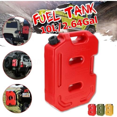 10L 3 Color Plastic Fuel Tank Gas Canister Jerry Cans Gas Diesel Petrol Oil Containers Gasoline Mount Car Motorcycle Accessories
