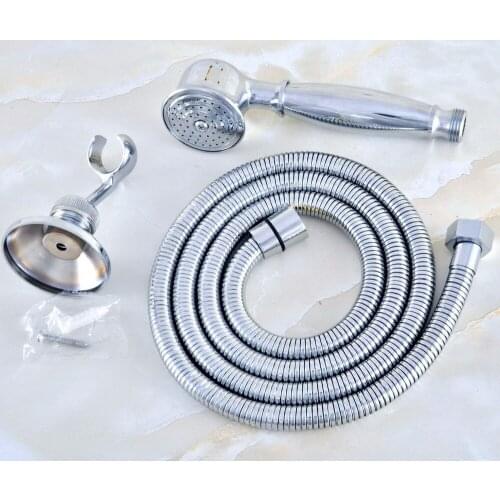 Polished Chrome Brass Bathroom Telephone Shape Hand Spray Bracket Handheld Shower head 1.5m Hand Held Shower Head Hose mhh024