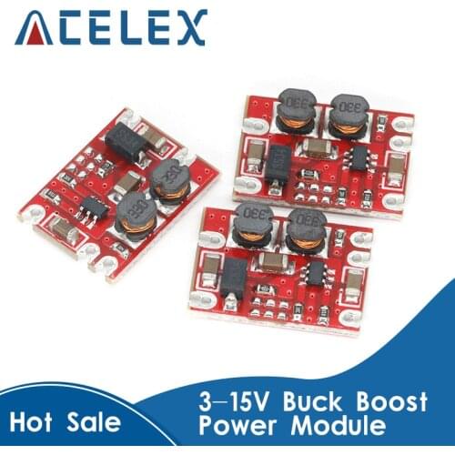 DC-DC Automatic Buck Boost Power Module Step Up and Down Board Input 3V-15V Output 3.3V/5V/4.2V/9V/12V Electronic DIY PCB