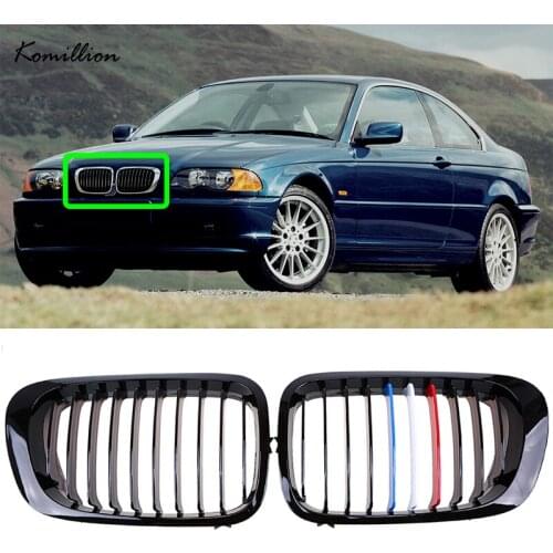 1 Pair Car Front Bumper Kidney Inlet Grille Sport Grilles for BMW 3-Series E46 M3 Coupe/Cabrio 1999-2007 Auto Exterior Parts
