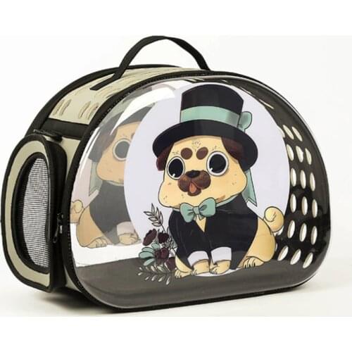 Cartoon Animal Dog Bag Soft Cat Carrier Slings Collapsible Shoulder Handbag Transparent Breathing Portable Travel Bag For Puppy