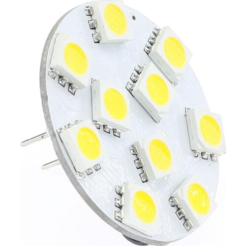 Free Ship 20pcs/lot Back Pin 10 LED G4 Light Round Board SMD 5050 Wide Volt 12VDC 12VAC 24VDC/24VAC Back Pin White Warm White
