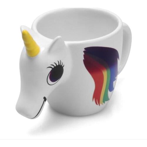 Unicorn Heat Sensitive Mug Color Changing Cup For Water Creative Cartoon Ceramic Rainbow Coffee Mug Free Shippig