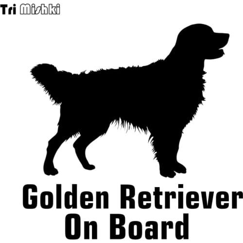 Tri Mishki HZX337# 15*15.3cm Golden Retriever on board car sticker auto funny car stickers