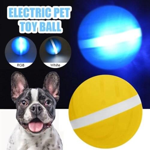 Waterproof Dog Toy Magic Roller Ball Jumping Chew Ball USB Electric Pet Ball LED Rolling Flash Ball Fun Toy For Cat Dog Kids