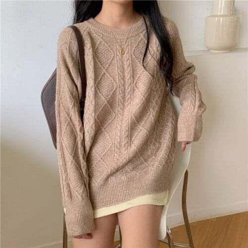 Knitting Sweater For Women O-Neck Long Sleeve Slim Pullovers Casual Oversized White Sweaters Female 2020 Autumn Clothing