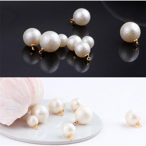 10pcs 10/12/14/16mm Wrinkled Pearl Earring Charms Handmade Pendant Findings Women Necklace Bracelet Jewelry Accessories C63