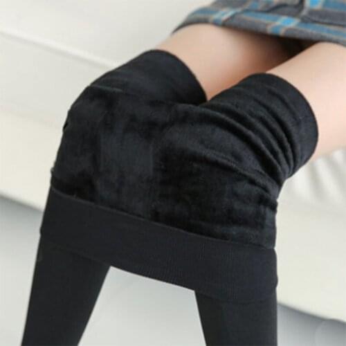 High Elastic Waist Winter Plus Velvet Thicken Womens Warm Pants Warm Super Elastic Faux Velvet Winter Thick Slim Leggings