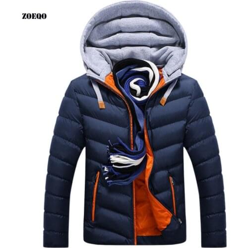Winter Jacket Men Coat Slim Outwear Big Size M-4XL Chaquetas Hombre Parka Cotton With Hooded Coats Slim Clothes