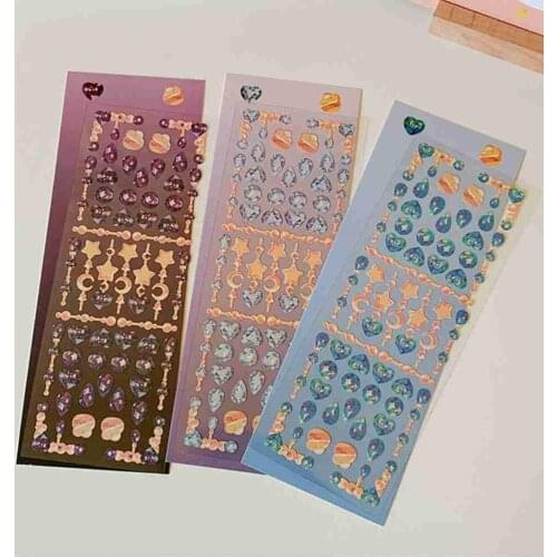 1PC Diamond Pendant Creative Sticker Sequin Decoration Tool Korea Star Chaser Props Fluorescent Stickers Stationary