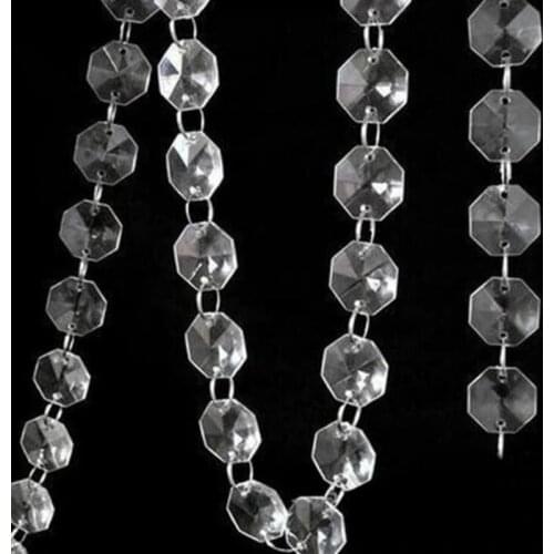 10Meters Acrylic Glass Clear Garland Strand Hanging Bead Curtain Chains Wedding Decor