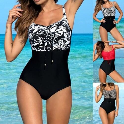 2021 One Piece Floral Swimsuit Women Classic Swimwear Vintage Push Up Momokini Sexy Summer Beach Bathing Suit M~2XL