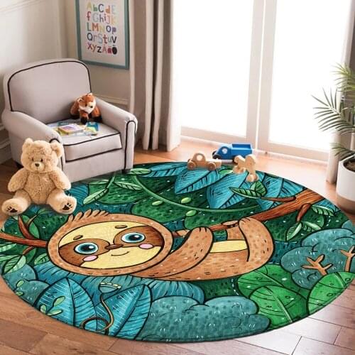 2021 Baby Play Mat Pad Cotton Soft Flannel Crawling Blanket Animal Cute Round Carpet Floor Rug Kids Children Room Nordic Decor