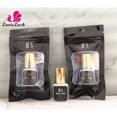 4 bottles original Korea IB Ibeauty Super Plus Glue fast drying 0.8s lasting 6 weeks for Eyelash Extensions Black Glue Gold Cap