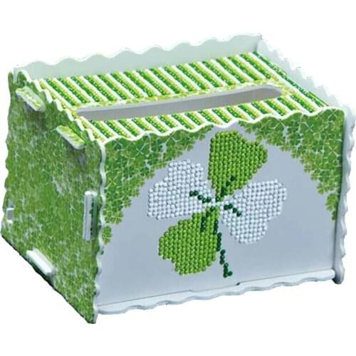 5D Diamond painting tissue dispenser Three-dimensional paper box Childrens DIY cartoon diamond paste painting Home tissue box