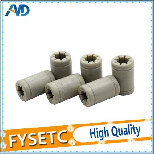 6pcs/lot RJ4JP 01 08 VS Drylin RJ4JP-01-08 Plastic LM8UU 8 mm Linear Ball Bearing Bushing For Anet Prusa i3 3D Printer