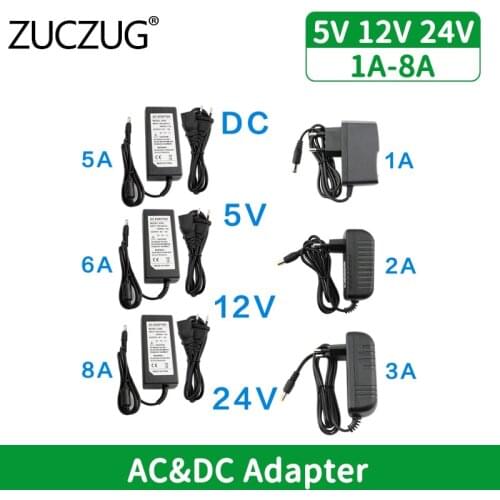 DC 5V 12V 24V Power Supply Adapter 1A 2A 3A 5A 6A 8A AC DC Transformers 220V To 12V 5V 24V Power Supply Adapter 5 12 24 V Volt