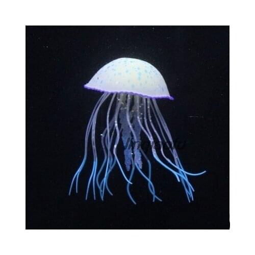 Aquarium large blue lighthouse shaped simulation luminous jellyfish fish tank decoration
