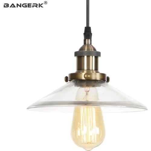 American Retro Pendant Lamp Loft Glass Shade Hanging Lights Edison Light Bulb For Dinning Room Kitchen Bar Home Decor Lighting
