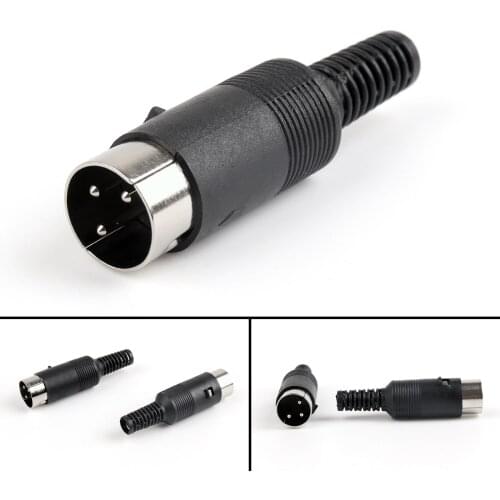 Artudatech 100Pc 3Pin DIN Male Plug Adapter Solder Cable Connector Plastic Handle For Audio Jack Parts