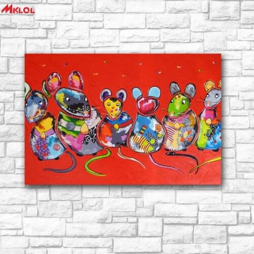 Large Wall Art, Mouse ,Restaurant study Bedroom Decor Wall oil Painting Print Nice wall picture for living room no frame colour