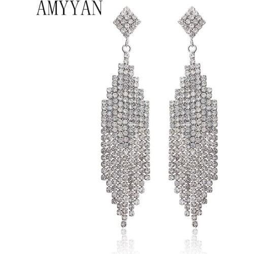 Large Punk Jewelry Silver Color Jewelry Minimalist Stud Earrings for Women Brincos Pendientes Crystal Earrings