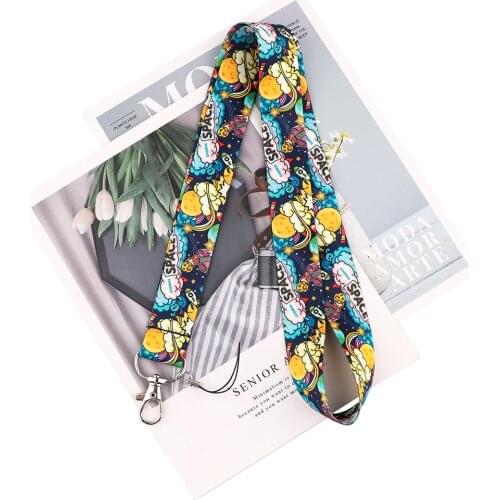 MD1085 DMLSKY Cartoon Space Keychain Phone Lanyard Fashion Strap Neck Lanyards for ID Card Phone Keys For Fan Gift