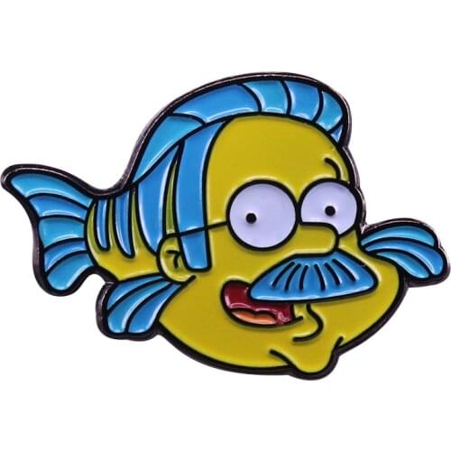 Ned Flanders the Familys Neighbor Brooch Okilly Dokilly Badge Metal Band pins neighbor, I heard about your heresy Badge Jewelry