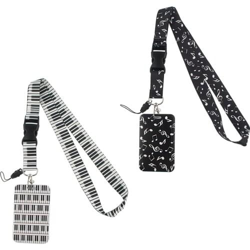 CB0198 Musical Note Piano Keychain Art Lanyard For Keys Keychain Lanyard Strap For Phone Accessories Lanyards Neck Strap Keyring