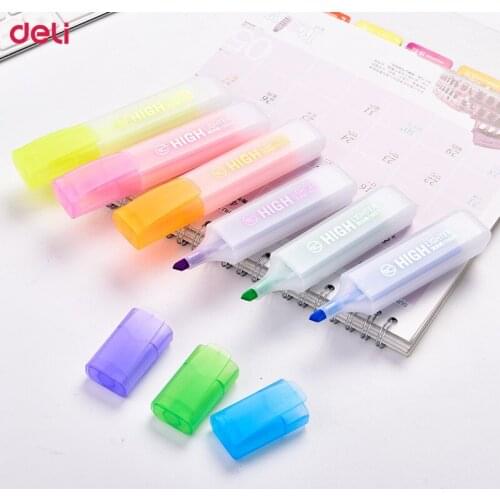 Deli 6 Colors Highlighter Pen Set 5 Sets High Quality Cute Candy Colors Highlight Marker School Office Supply Kids Stationery
