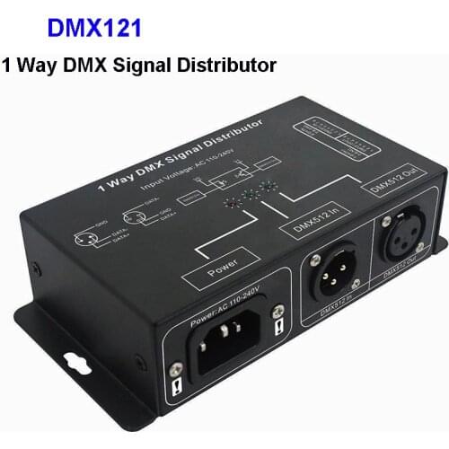 DMX121 DMX512 LED amplifier Splitter;1CH 1 output port DMX signal distributor AC100V-240V DMX signal repeater