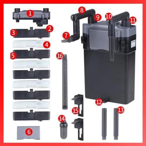 500L/H 220V Aquarium Filter External Multi-layer Silent Fish Tank Water Filteration Fall Water Pump Waterfall