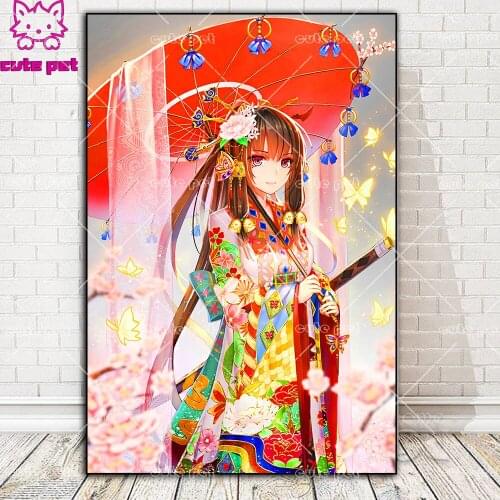 DIY diamond painting Japanese kimono woman Gift Square Diamond Round Diamond 5d full diamond Mosaic Diamond Embroidery puzzle