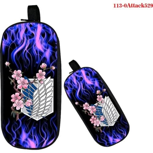 Kawaii Pencil Case Attack on Titan Japan Anime Stationery Escolar Cute Case School Supplies Escolares Estojo 3d Print Pencil Bag