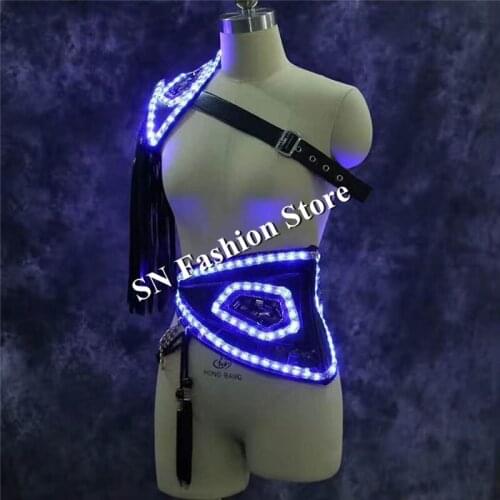 LZ25 Sexy women stage dance wears luminous light up nightclub performance show led costumes ballroom car model show clothes led