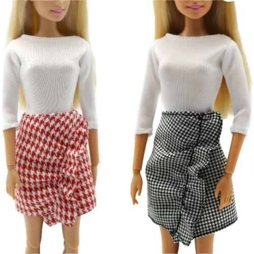 Milan Fashion Lattice Skirt Outfit Set for Barbie 11 Inches BJD FR SD Doll Clothes Dollhouse Roll Play Accessories