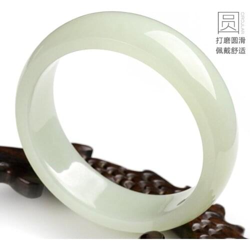 Jade to peak Xinjiang Hetian Jade Bai Yuquan bracelet natural Jade Jade female bracelet send girlfriend with certificate