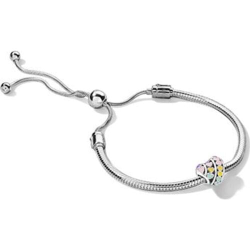 NEW 100% 925 New 1:1 Glamorous Temperament Rainbow Bracelet Set Fit DIY Holiday Gifts Birthday Gift