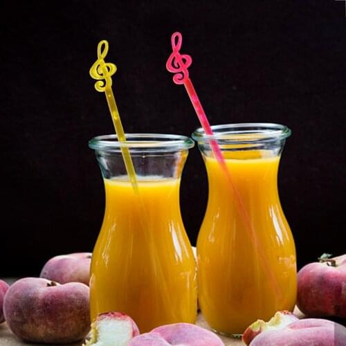 50pcs Music Note-shaped Plastic Swizzle Sticks Cocktail Art Stirrers Beverage Coffee Drink Wine Stir Party Birthday Decoration