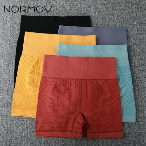 NORMOV Sexy Yoga Shorts Women Seamless Biker Shorts Booty Gym Shorts High Waist Running Short Leggings Solid Sport Hip Lift