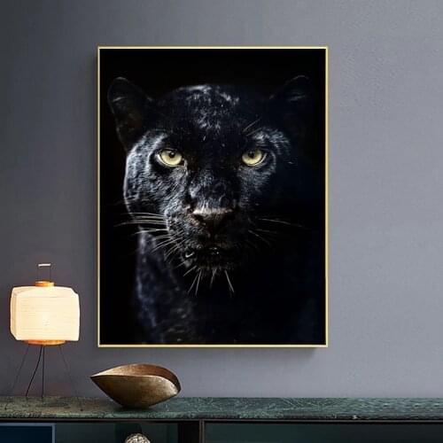 Black Panther Animal Canvas Posters and Prints Wall Art Canvas Painting Modern Decorative Picture for Living Room Home Decor