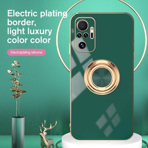 Shockproof Stand Shell For Xiaomi Redmi Note 10 Pro Max Electroplating Magnetic Protect Case Remi Note 10 Pro 10S 9T 10 5G Coque