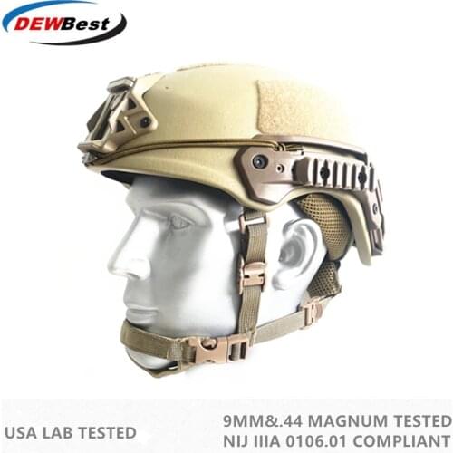 DEWBest Ultra Light Weight High-Cut Ballistic Bump Helmet Tactical Bulletproof Helmet NIJ Level IIIA