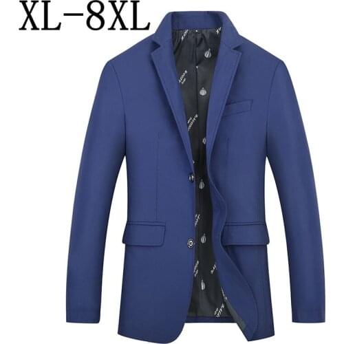 Size 8XL 7XL 6XL 2019 New Autumn Business Blazer Men Casual High Quality Blazer Masculino Blue Wear Blazers Jacket For Men