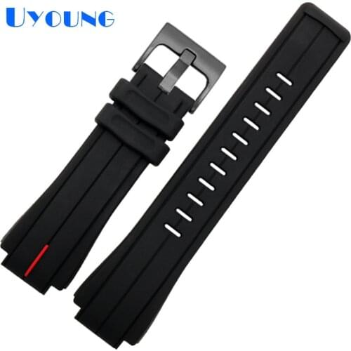 Sports silicone watch strap for gshock16mm gst-b200 replace waterproof watch band rubber black trend simplicity watch bracelet