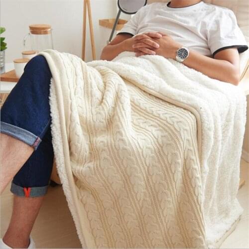 New Years Special Thickening Lambwool Cotton Knit Thread Blanket Thickening Style Blanket Nap Blankets Baby Blanket Drop Ship