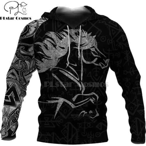 PLstar Cosmos Viking Warrior Tattoo New Fashion Tracksuit casual 3D Print Zipper/Hoodie/Sweatshirt/Jacket/Mens Women style-51